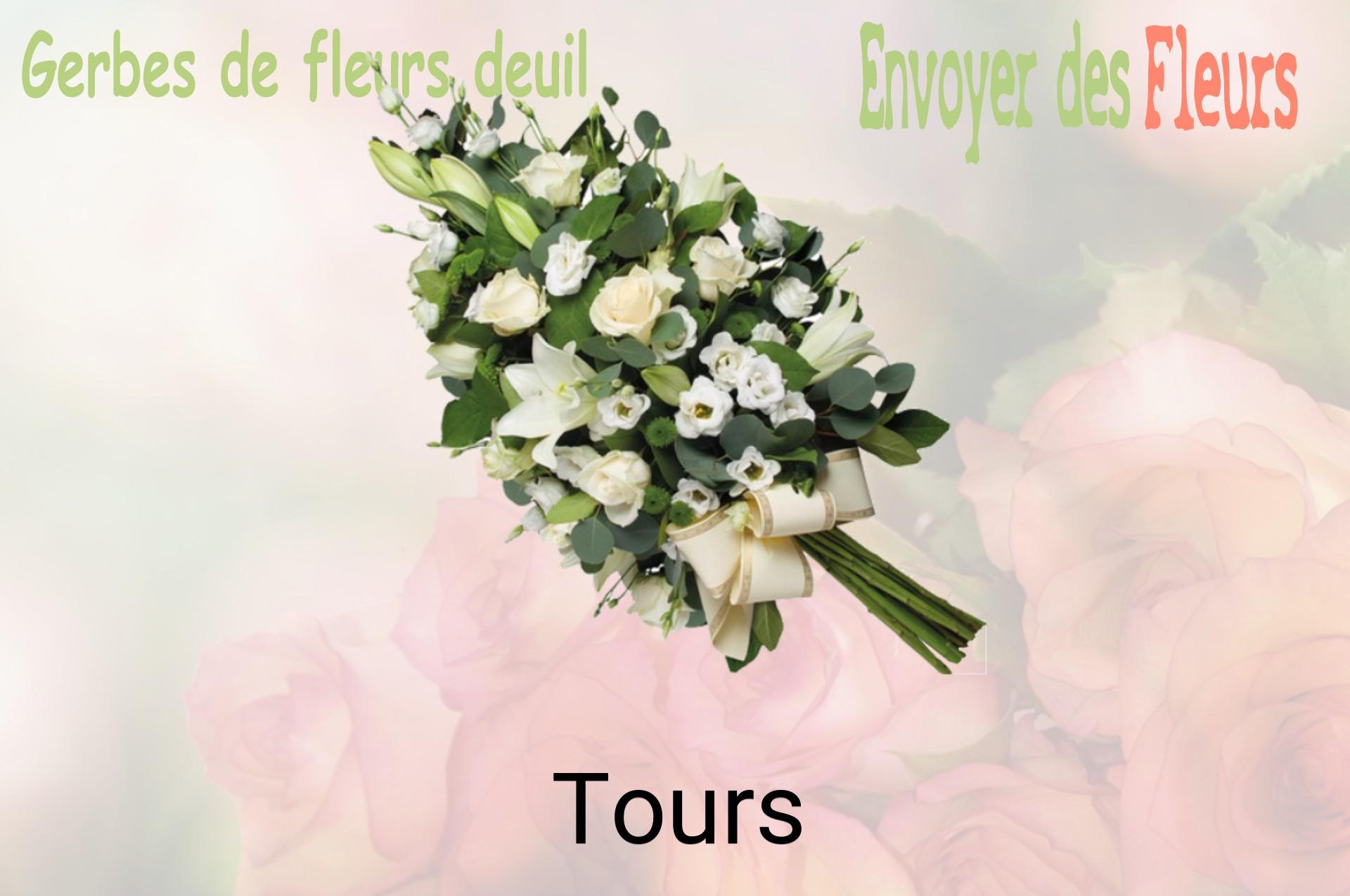 Gerbe de fleurs de deuil livrée à Tours